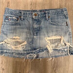 Abercrombie and Fitch Distressed Denim Mini Skirt
